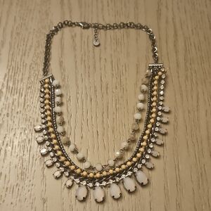 Loft Chic Layered Necklace with White and Yellow Accents